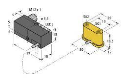 Czujnik indukcyjny Turck NI1,5-VEP-2AP6-0,185-FS4.4X3/S304, 10 - 30 V, 1 szt.