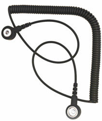 Spiral cord, push button Ø 3 mm, black, 700-2400 mm, 9-342-2