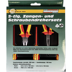 Brüder Mannesmann M10610 VDE Pliers Set 5-Piece Insulated Handles