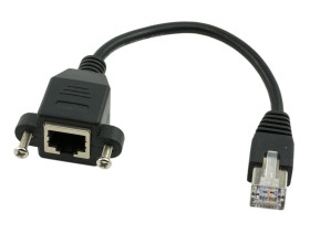 Panel Mount Ethernet - RJ45 Male to RJ45 Female