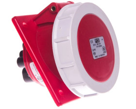 Gniazdo tablicowe skośne 32A 4P 400V /80x97/ czerwone IP67 4242-6f78