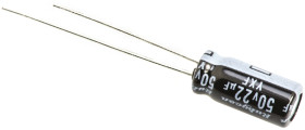 Kondensator 22μF 50V dc Radialny, Otwór przelotowy Rubycon roztaw: 2mm 5 (Dia.) x 11mm