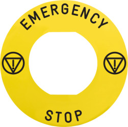 Label, Ø 60 mm, round, for emergency stop pushbutton, ZBY9330M
