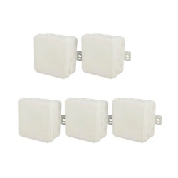 Puszka hermetyczna natynkowa elastyczna 85x85x41mm 12-wlotowa, zamknięcie na klik IP54 biała EDO 5 szt.