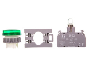 Lampka sygnalizacyjna zielona 230V LED BA9S STANDARD SP22-LZ-230-LEDAC