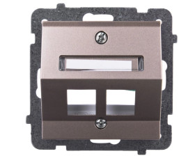 SONATA Obudowa gniazda komputerowego podwójnego szampański złoty bez gniazd GPK-2RS/p/39