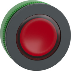 Pushbutton, for universal LED, illuminable, waistband round, red, front ring dark gray, mounting Ø 30.5 mm, ZB5FW343