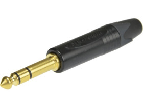NEUTRIK Wtyk instrumentalny Jack 6,3mm Stereo na kabel do 7,0mm pozłacany czarny NP3X-B