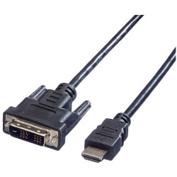Value 11.99.5519 DVI HDMI Cable 18&#x2B;1-pin Black 1m Shielded