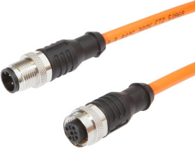 Kabel połączeniowy, 1,5 m, M12 żeński (gniazdo) 4-pinowy prosty, M12 męski (złącze) 4-pinowy prosty, VK15RF25