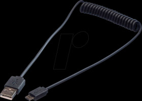 02.11.17 USB 2.0 cable, A connector to micro B connector, spiral, 1.0 m
