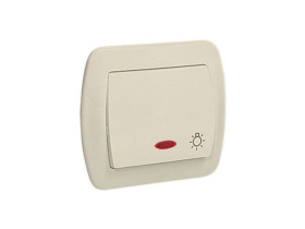 AKORD Wyłącznik zwierny przycisk "światło" podświetlany beżowy AS1L/12 KONTAKT SIMON