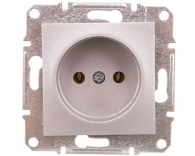 ASFORA Gniazdo pojedyncze 2P bez ramki aluminium EPH3000161