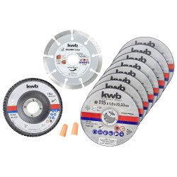 kwb 712041 cutting disc set 115mm 10 pcs stainless steel starter kit