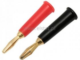 Wtyk banan lutowany plastik złote czarny, czerwony