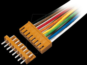 PCB connector straight, brown, 2-pin