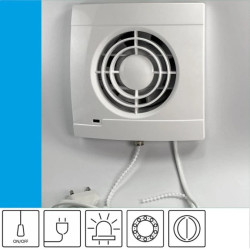 Wentylator domowy Aero VK100+ kontrolka LED, klapka zwrotna, przewód z wtyczką, łożysko kulkowe, fi 100 mm, kolor biały