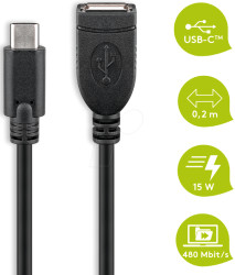 55470 Goobay cable USB 2.0 C male > A female 0.2 m