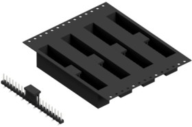 Pin header, 20 pole, pitch 2.54 mm, angled, black, SLLP5SMD05120ZBTR