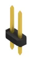 Pin header, 2 pole, pitch 2.54 mm, straight, black, 10058620