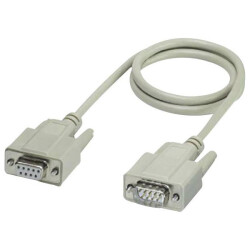 Phoenix Contact 1656233 D-SUB Cable Shielded 9-Pos Socket to Plug 1m Gray IP20