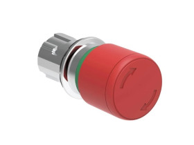 Metalowy przycisk grzybkowy odblokowanie przez obrót fi30mm wg ISO13850 Czerwony LPSB6634