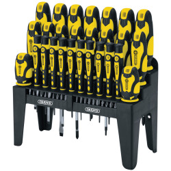 Draper 16824 Soft Grip Screwdriver and Bit Set, Yellow (47 Piece)