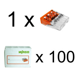 Szybkozłączka 3x0,5-2,5mm2 do puszek instalacyjnych na drut Cu - WAGO 1 sztuka 100 sztuk 2273-203