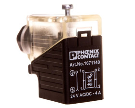 Wtyk zaworowy 3P typ BI z dławicą Pg9 SACC-V-3CON-PG9/BI-1L-S 1671140