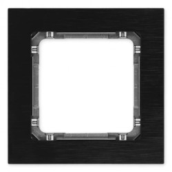 DECO Ramka uniwersalna pojedyncza - aluminium szczotkowane (ramka: czarna spód: grafitowy) 12-11-DRA-1