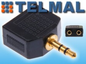 Adapter przejście jack 3,5mm wtyk -2x jack gniazdo