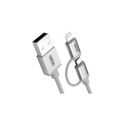 Kabel USB Wt.A-Lighning/microUSB MFI Silver UNITEC