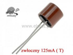 0,125A bezp. obud. okr. PCV zwłoczny 8,4x7,6mm