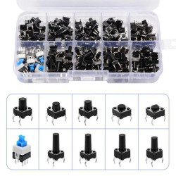 180 pcs Set of TACT Microswitches - 10 Sizes