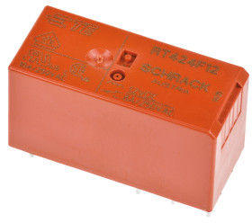 Przekaźnik mocy 12V dc DPDT TE Connectivity, montaż PCB 240Ω Otwór przezierny