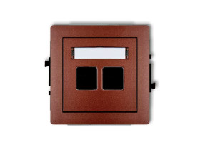 DECO Gniazdo multimedialne podwójne bez modułu (standard Keystone) brązowy metalik 9DGM-2P KARLIK