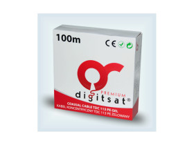 Kabel antenowy RG6U TDC113 żyła 1,13mm 1m biały DigitSat Premium