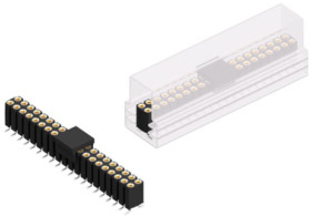 Socket header, 40 pole, pitch 2.54 mm, angled, 10026070