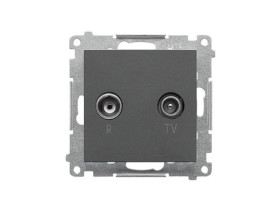 SIMON 55 Gniazdo antenowe R-TV zakończeniowe 10 dB do gniazd przelotowych grafitowy mat TAZ.01/116 KONTAKT SIMON