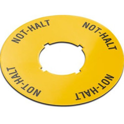Emergency stop, adhesive label