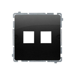 Simon Basic Pokrywa gniazd teleinformatycznych na Keystone płaska podwójna. czarny BMPT/49