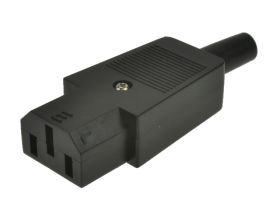 Gniazdo; zasilające AC; IEC C13 IBM; CP22S; proste; na przewód; 10A; 250V; śrubowy