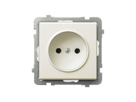 SONATA Gniazdo pojedyncze bez uziemienia ecru GP-1R/m/27 OSPEL