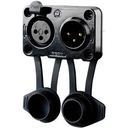 Rean RRX3MF-Z-012-1 XLR Connector 3-Pin Socket IP65 Black Airtight 1pc