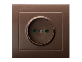 KIER Gniazdo pojedyncze z przesłonami torów prądowych brązowy metalik GP-1WP/52 OSPEL