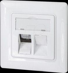 NK4054 Keystone face plate for 2 modules, German type, pure white