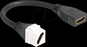 90326 Keystone module, HDMI socket / socket diagonal, 20 cm, black