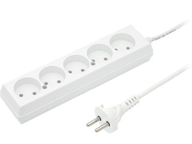Przedłużacz 5-gniazd b/u 10A 3m /OMY 2x1/ biały PS-560 T-105770