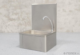 Umywalka z baterią ze stali nierdzewnej, przycisk kolanowy