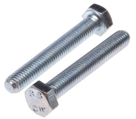 Śruba z łbem sześciokątnym gwint M8 60mm skok 1.25mm Stalowe Sześciokątny Powlekane jasnym cynkiem RS PRO